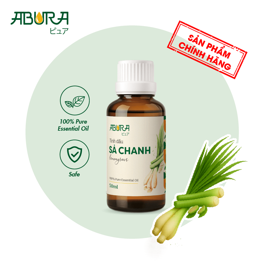 Tinh dầu spa Sả Chanh xông thơm phòng chai 50ml ABURA Tinh dầu spa Sả Chanh xông thơm phòng chai 50ml ABURA