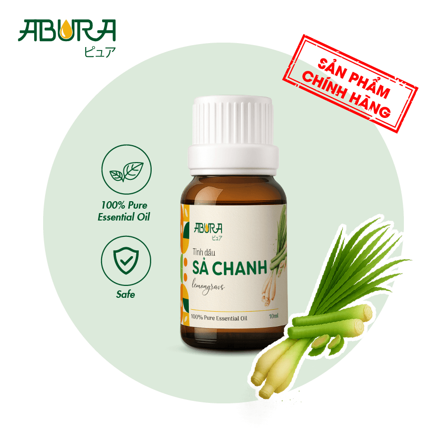 Tinh dầu Sả Chanh nguyên chất đuổi muỗi chai ABURA 10ml