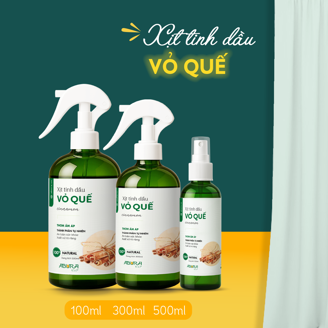 Tinh Dầu Xịt Thơm Vỏ Quế ABURA Tinh Dầu Xịt Thơm Vỏ Quế ABURA