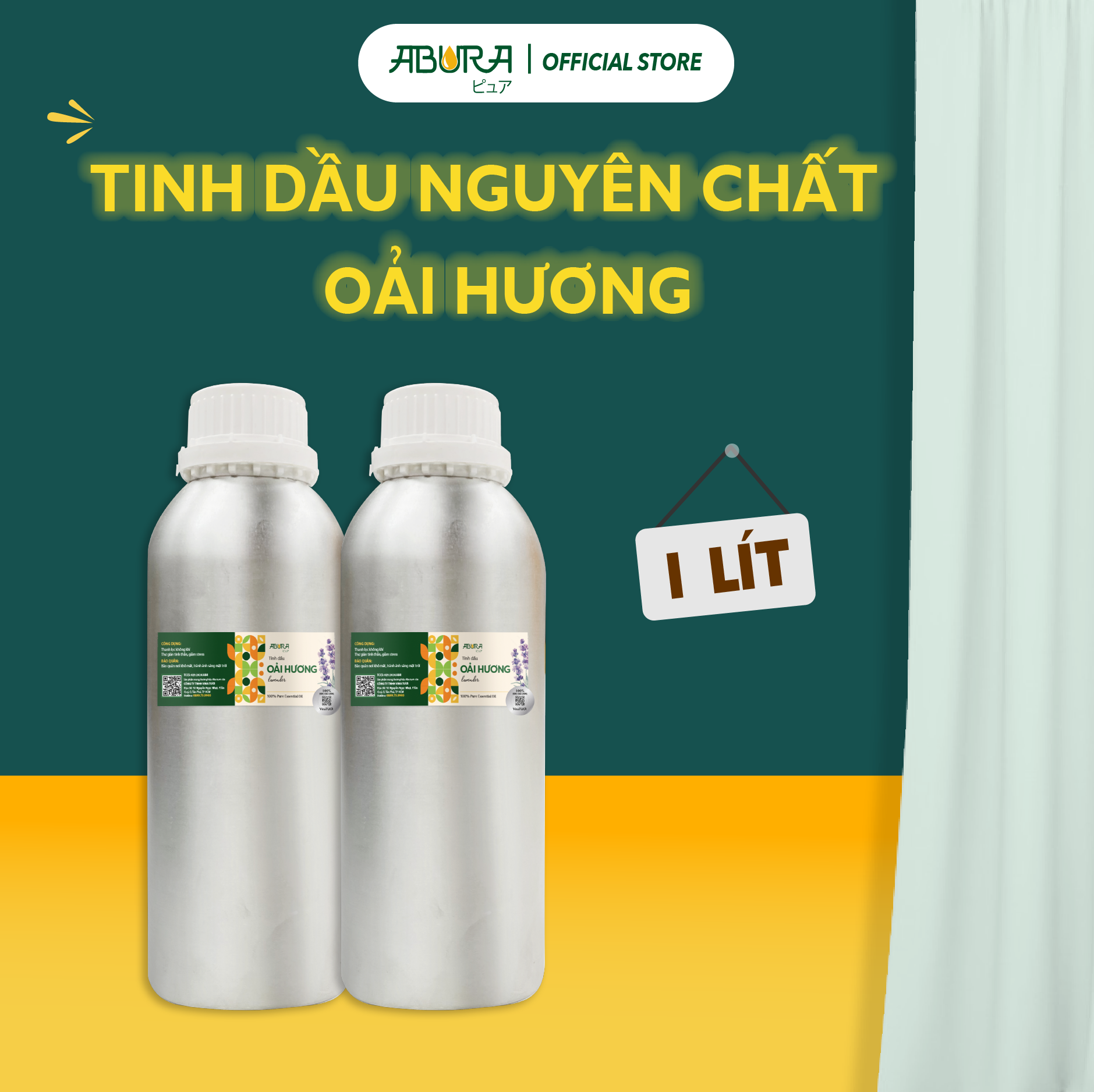 Tinh dầu Oải Hương nguyên chất thơm phòng ABURA 1 Lít