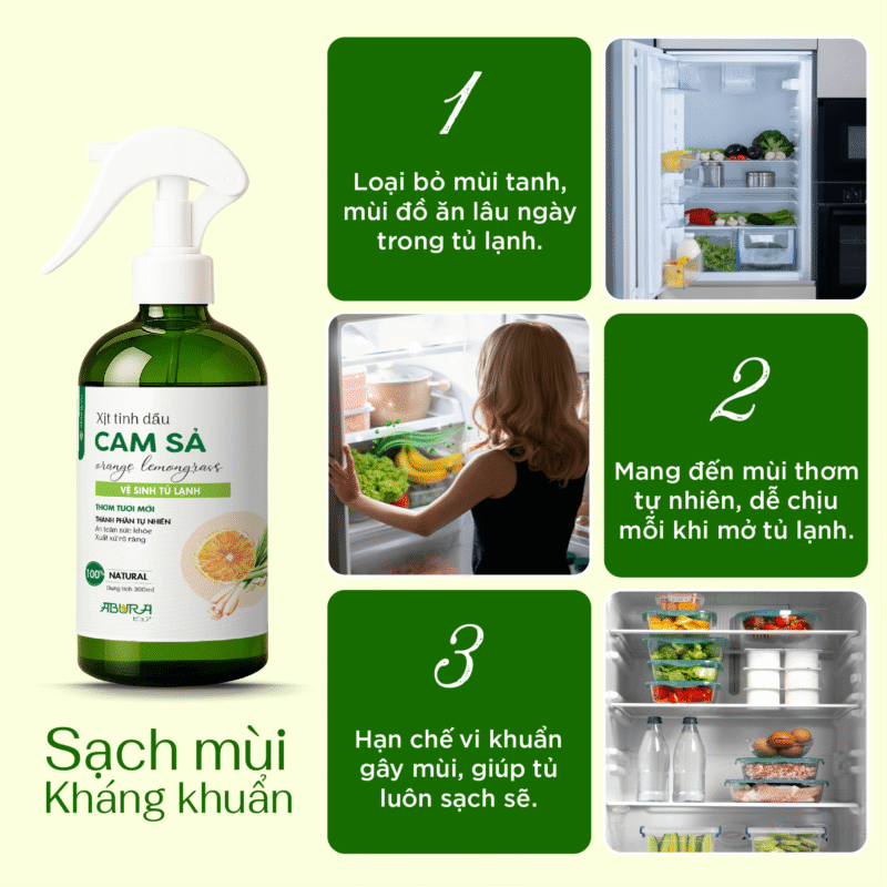 Lợi Ích Khi Sử Dụng Chai Xịt Tinh Dầu Vệ Sinh Tủ Lạnh ABURA