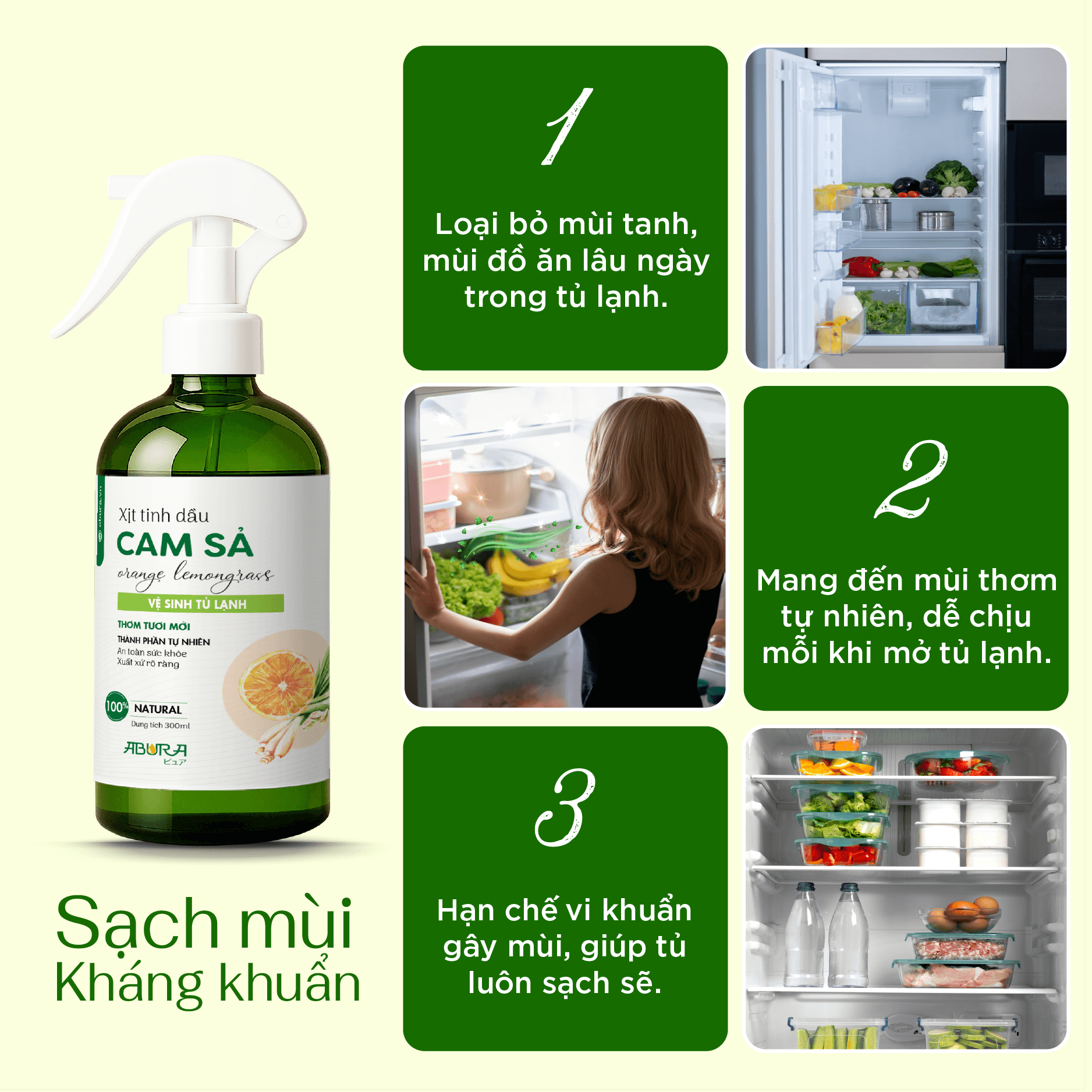 Lợi Ích Khi Sử Dụng Chai Xịt Tinh Dầu Vệ Sinh Tủ Lạnh ABURA Lợi Ích Khi Sử Dụng Chai Xịt Tinh Dầu Vệ Sinh Tủ Lạnh ABURA
