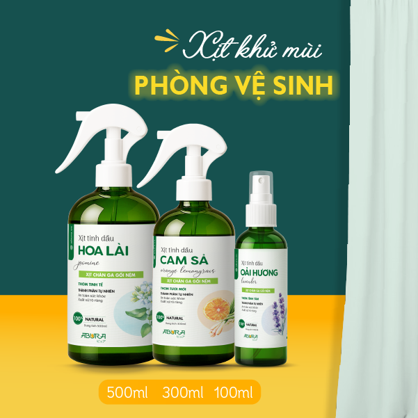 Xịt Tinh Dầu Diệt Khuẩn Khử Mùi Nhà Vệ Sinh ABURA 100ml/300ml/500ml - Xịt Thơm Lành Tính, An Toàn Cho Nhà Vệ Sinh Xịt Tinh Dầu Diệt Khuẩn Khử Mùi Nhà Vệ Sinh ABURA 100ml/300ml/500ml - Xịt Thơm Lành Tính, An Toàn Cho Nhà Vệ Sinh