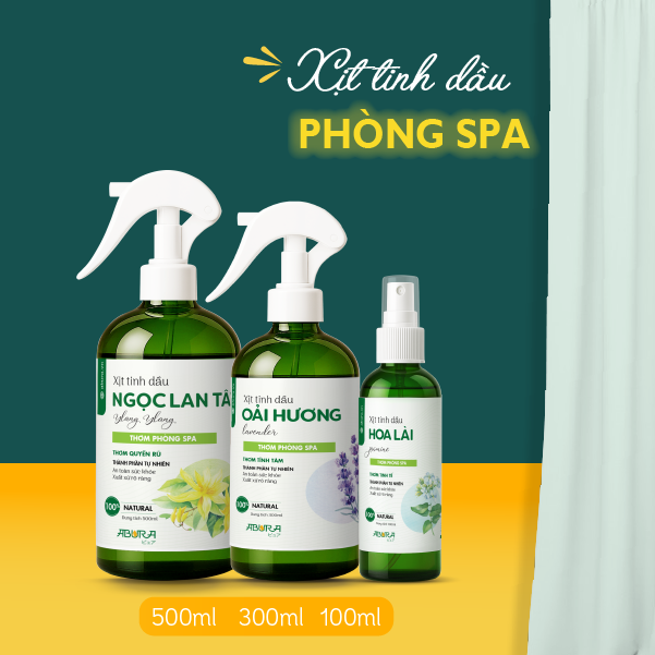 Xịt Thơm Tinh Dầu Phòng Spa Sả Chanh ABURA – Khử Mùi, Tạo Không Gian Thư Giãn