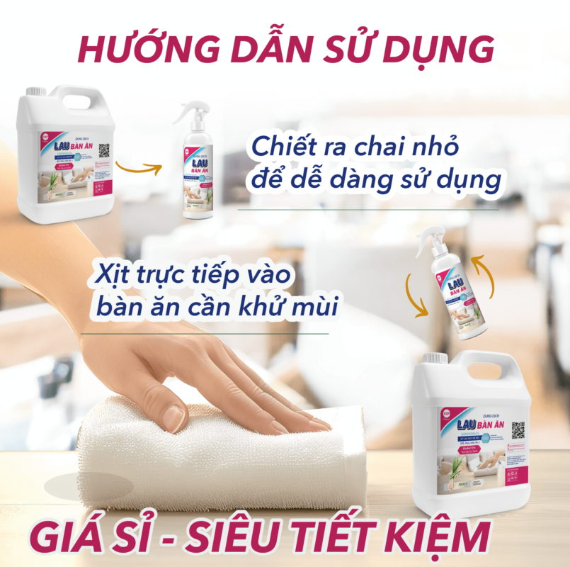 Hướng dẫn sử dụng dung dịch lau bàn ăn