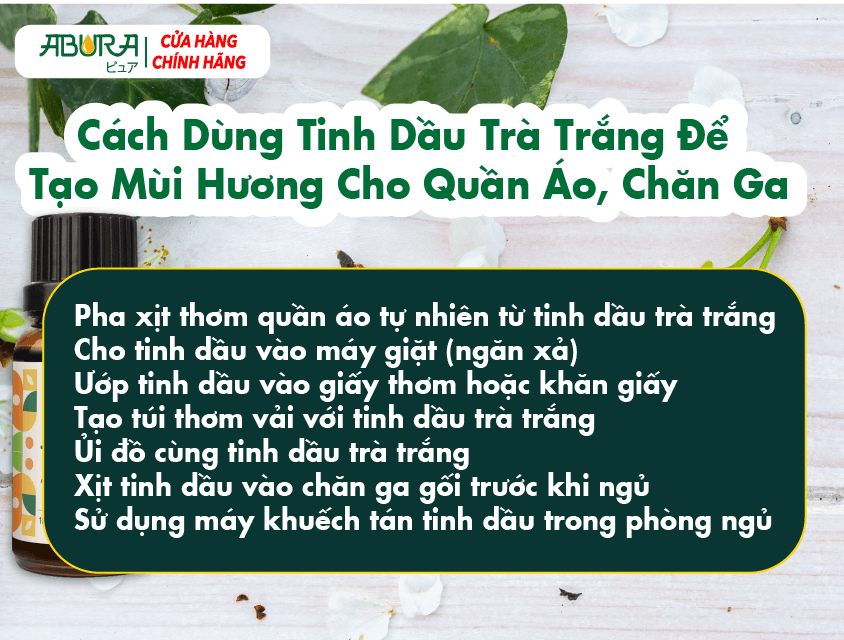 Cách Dùng Tinh Dầu Trà Trắng Để Tạo Mùi Hương Cho Quần Áo, Chăn Ga