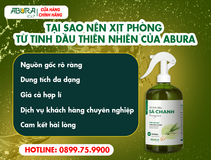Tại sao nên xịt phòng từ tinh dầu thiên nhiên của Abura