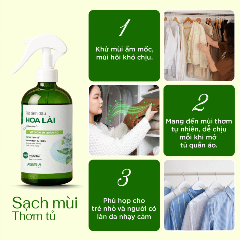 Công dụng nổi bật cùa Xịt Thơm Tủ Quần Áo