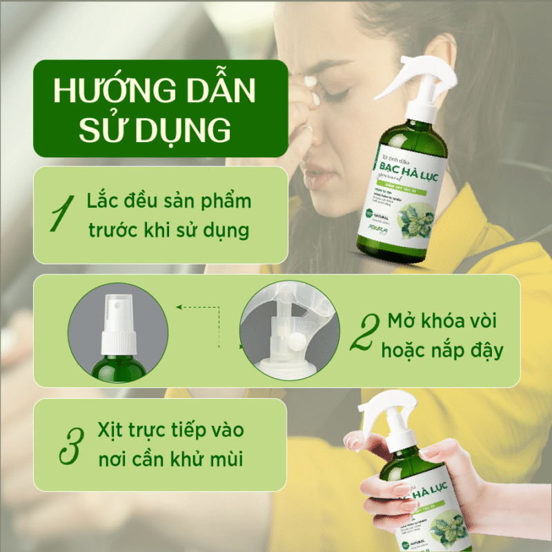 Hướng dẫn sử dụng Tinh Dầu Xịt Giảm Say Tàu Xe