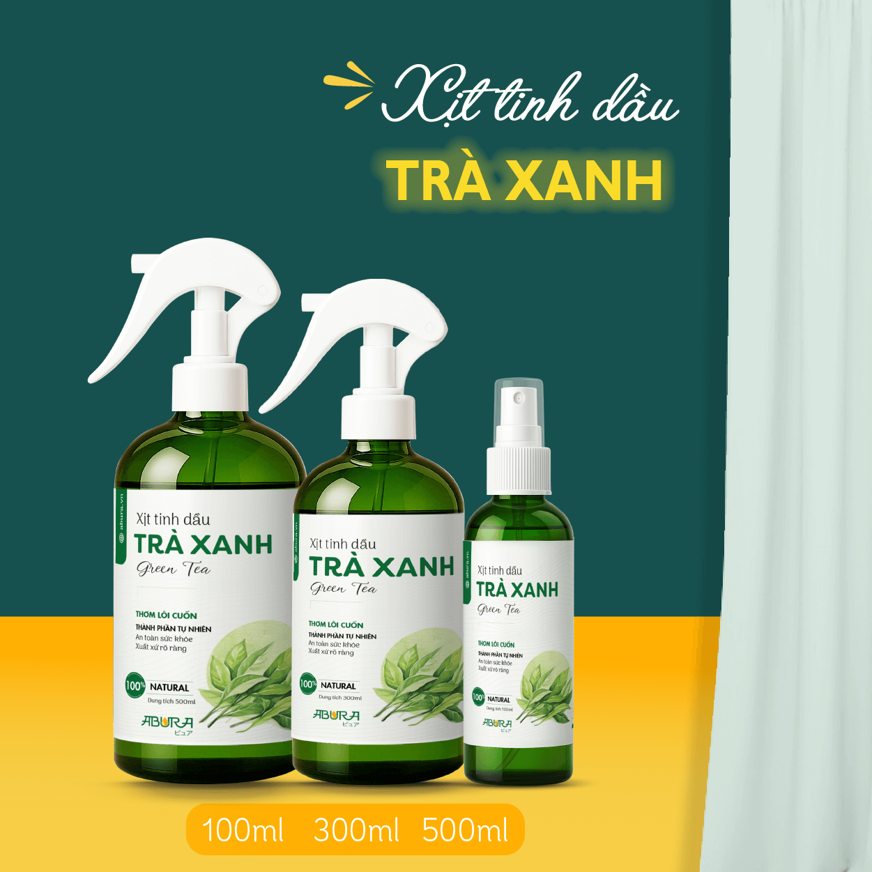 Xịt Tinh Dầu Cao Cấp Trà Xanh - Lựa Chọn Thanh Lọc Không Gian Từ Thiên Nhiên