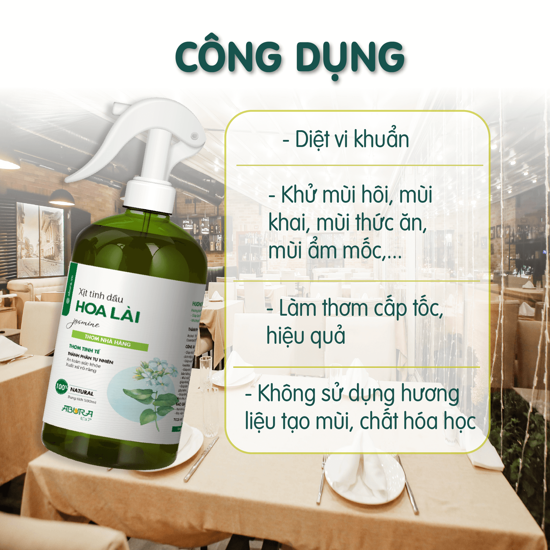 Công dụng xịt tinh dầu khử mùi nhà hàng Công dụng xịt tinh dầu khử mùi nhà hàng