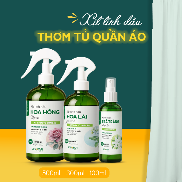 Xịt Thơm Tủ Quần Áo – Khử Mùi Ẩm Mốc, Lưu Hương Tự Nhiên Cả Ngày