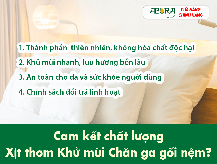 Cam kết chất lượng Xịt Thơm Khử Mùi Chăn Ga