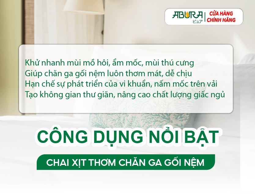 Công dụng nổi bật của Xịt Thơm Chăn Ga Gối Nệm