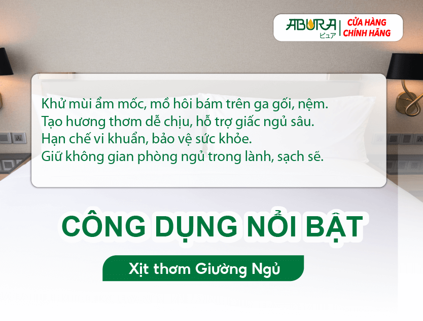 Công dụng nổi bật của Xịt Thơm Giường Ngủ