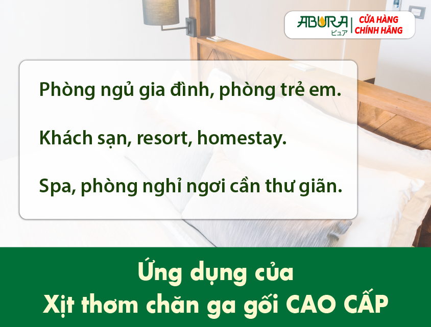 Khu vực sử dụng Xịt Thơm Phòng Ngủ Chăn Ga Gối Cao Cấp