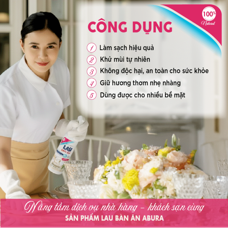 Công dụng nổi bật của sản phẩm xịt lau bàn ăn hữu cơ tinh dầu Vỏ Quế ABURA
