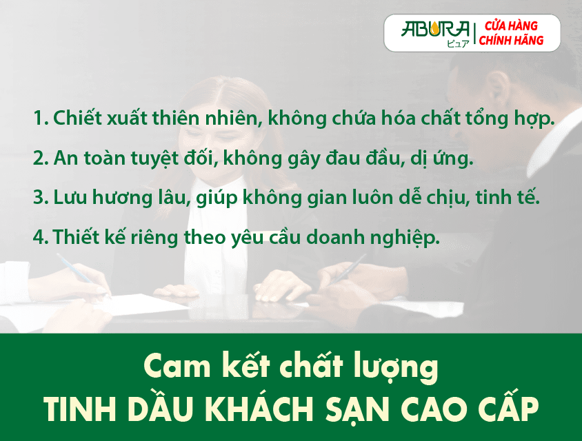 Cam kết Chất Lượng Tinh Dầu Khách Sạn Cao Cấp