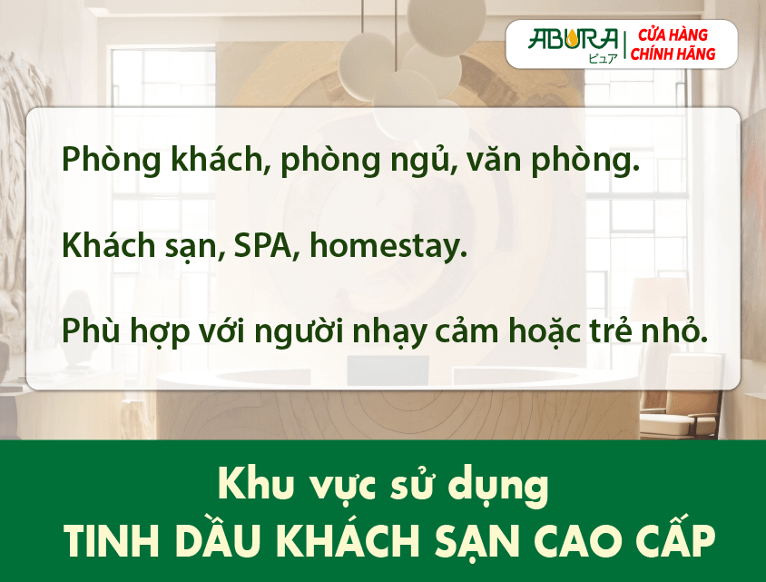 Khu vực sử dụng Tinh Dầu Khách Sạn Cao Cấp