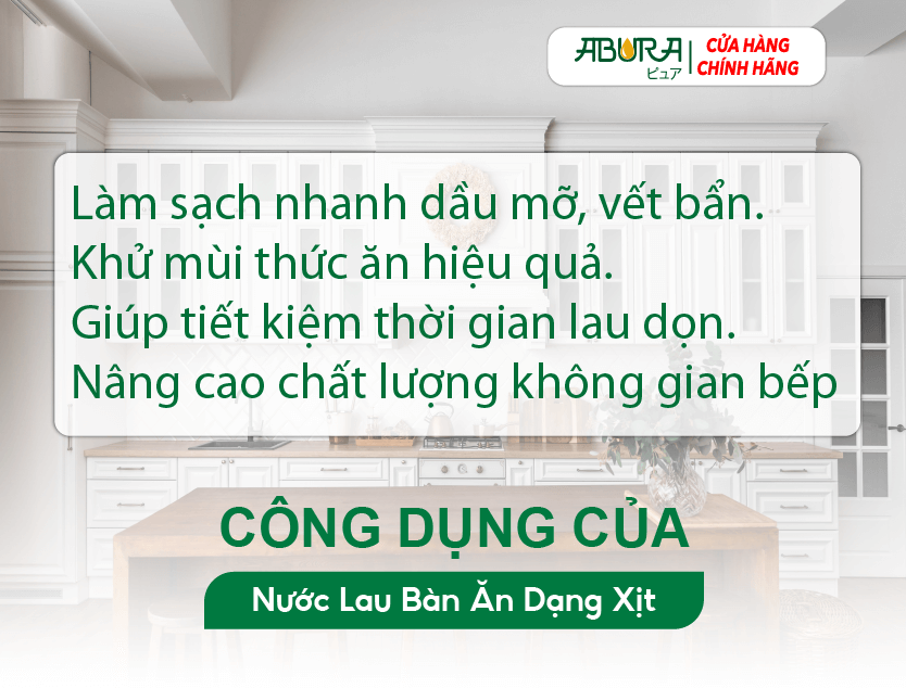Công Dụng Của Nước Lau Bàn Ăn Dạng Xịt
