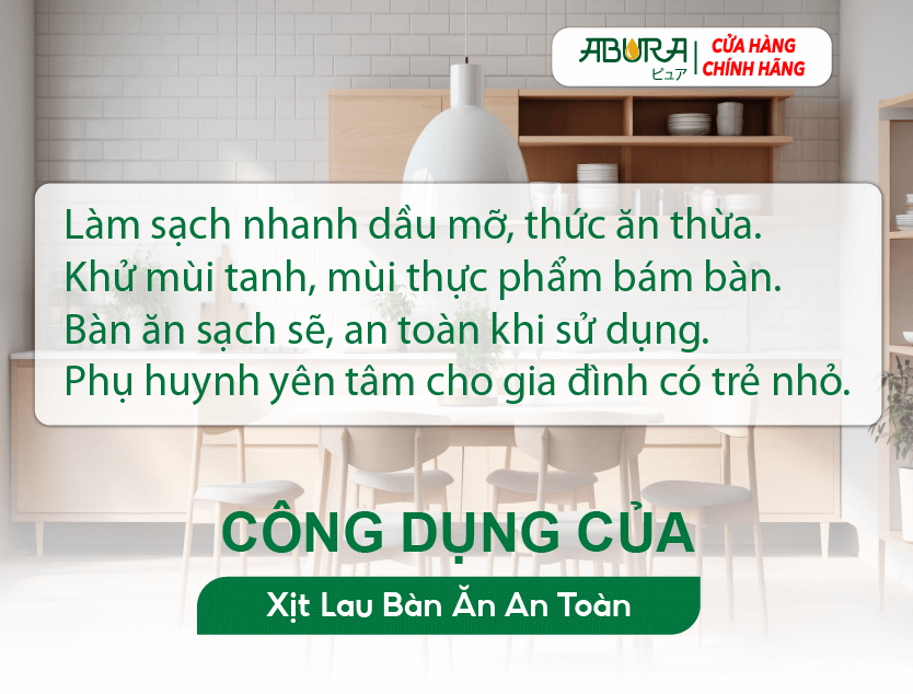 Công Dụng Của Xịt Lau Bàn Ăn An Toàn