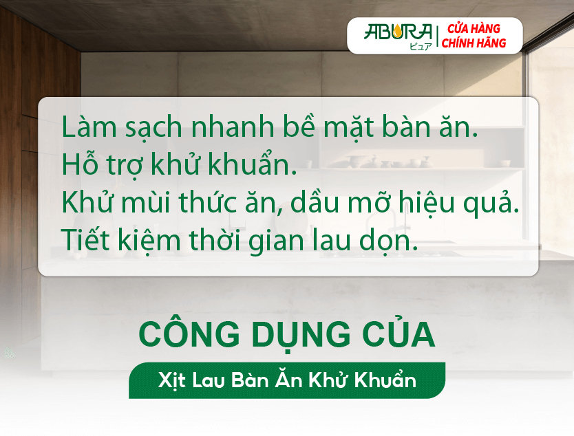 Công dụng của Xịt Lau Bàn Ăn Khử Khuẩn